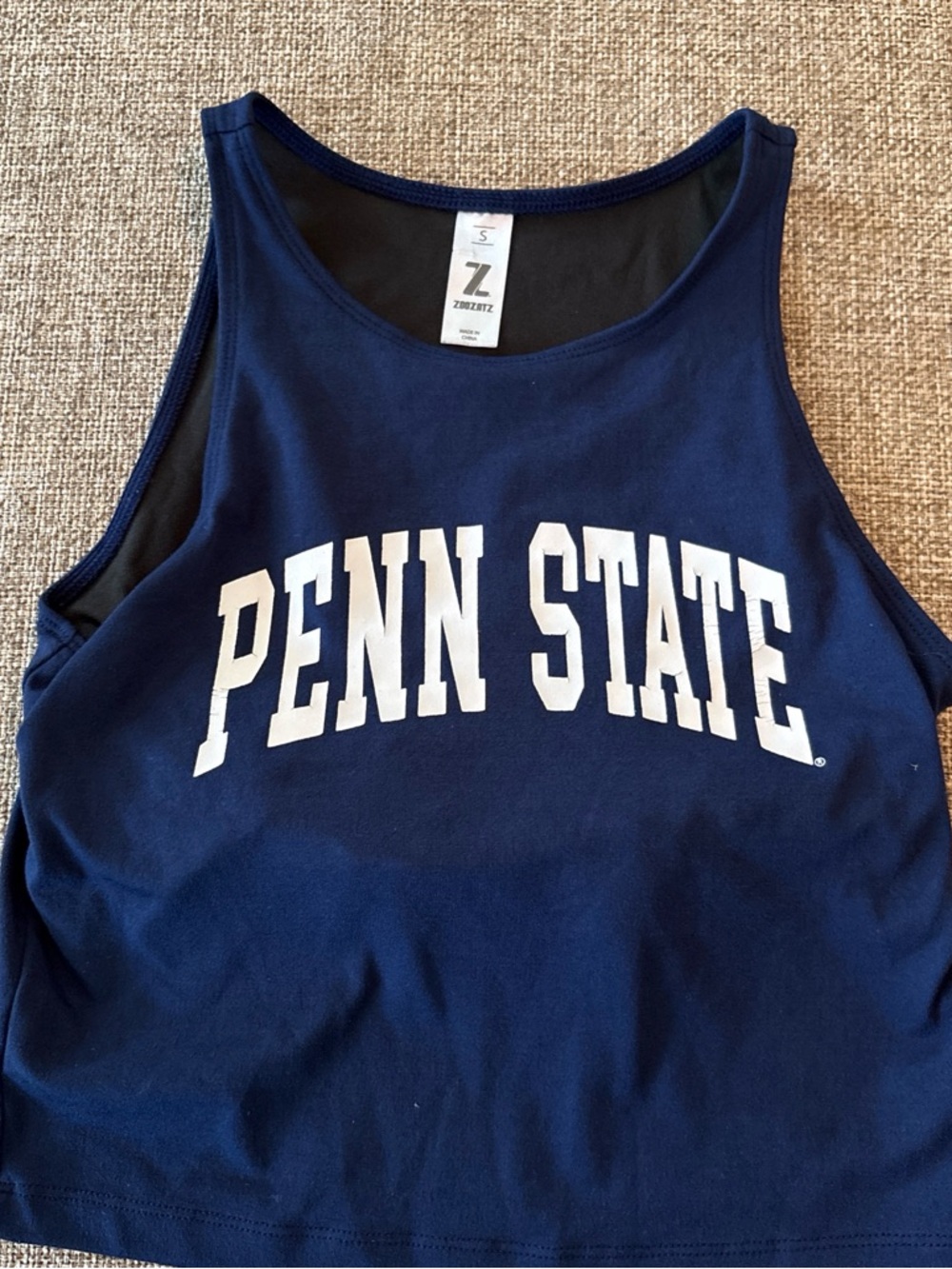 Penn State Navy Crop Tank Top - Zubaz